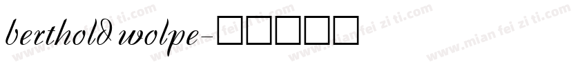 berthold wolpe字体转换